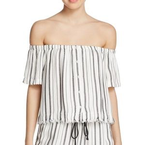 Bella dahl off the shoulder striped top